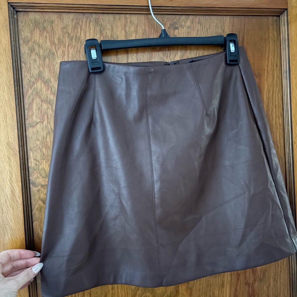 MINKPINK Chocolate Brown A-Line Mini Skirt